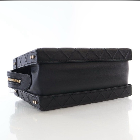 Chanel  Calfskin Quilted Studded Square Vanity Case Black - Picture 6 of 15